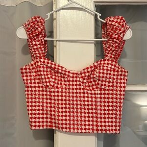 LPA gingham bustier top